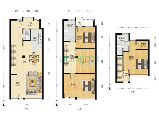 万科笠泽苑 4室1厅3卫 191平方