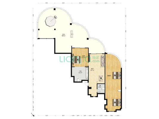 金色阳光温泉度假酒店公寓 1室1厅2卫 213平方