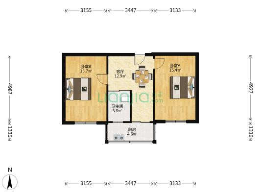 太钢赵庄新区 2室1厅1卫 66平方