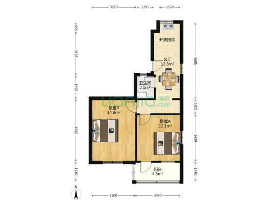 混堂巷13号 2室1厅1卫 57平方