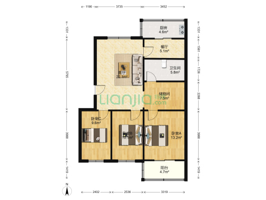 水总小区 3室2厅1卫 102平方