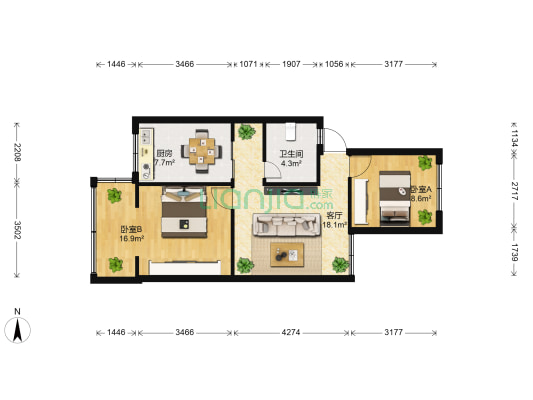船房小区A区 2室1厅1卫 70平方