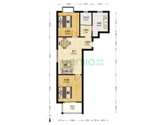 文昌家园 2室1厅1卫 74平方