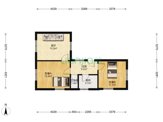 子牙南里 2室1厅1卫 55平方