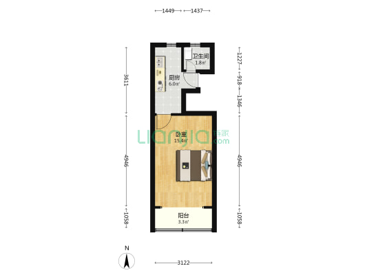 中山南路1814弄 1室0厅1卫 35平方