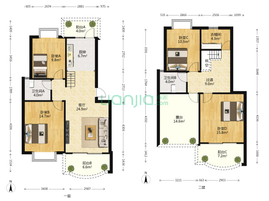 金沙湾花园 4室1厅2卫 144平方