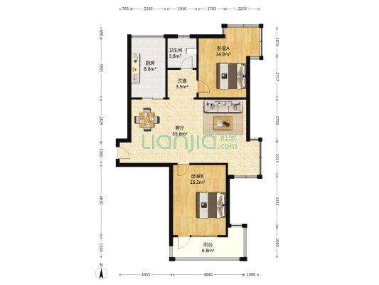 福盈天际 2室1厅1卫 102平方