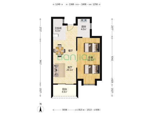 大唐星悦世家 1室1厅1卫 65平方