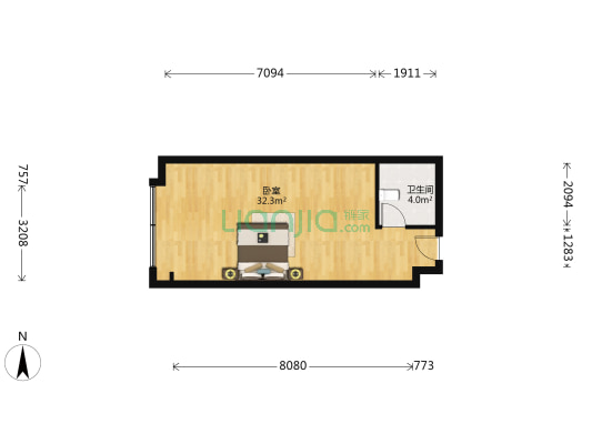 金桥国际 1室0厅1卫 58平方