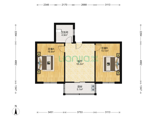 泰通公寓 2室1厅1卫 111平方
