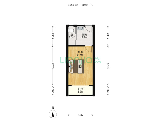 上钢二村 1室0厅1卫 31平方