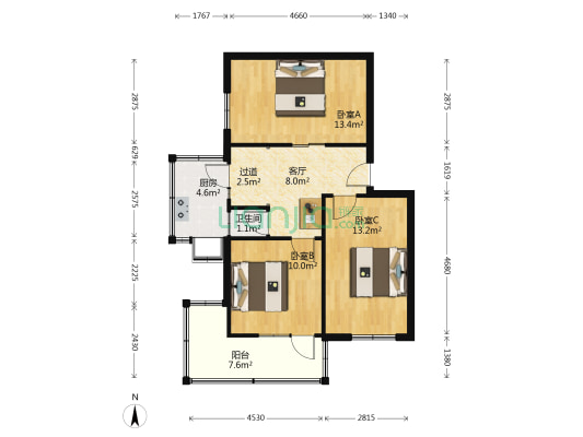 省送变电 3室1厅1卫 70平方