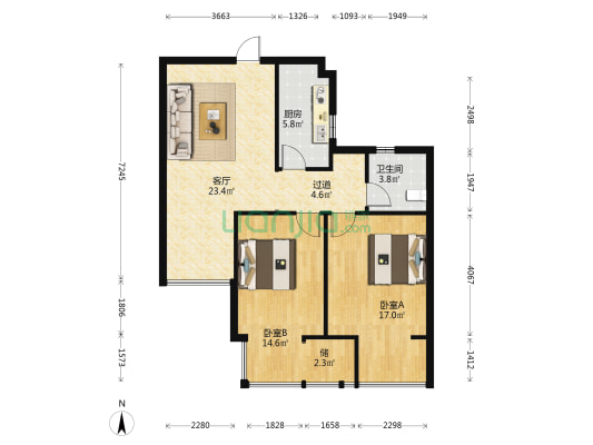 金昌白鹭香溪 2室1厅1卫 87平方