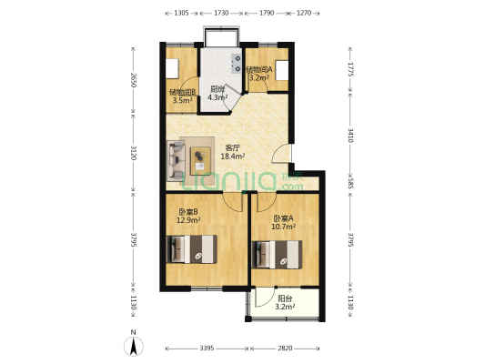 化工厂社区 2室1厅0卫 71平方