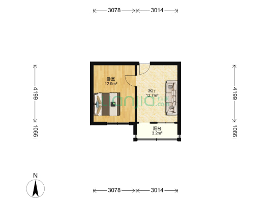 山大路135号 1室1厅0卫 43平方