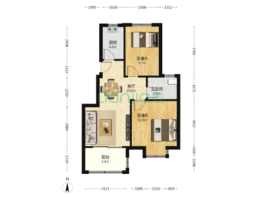 永欣新寓蔷薇苑 2室1厅1卫 72平方