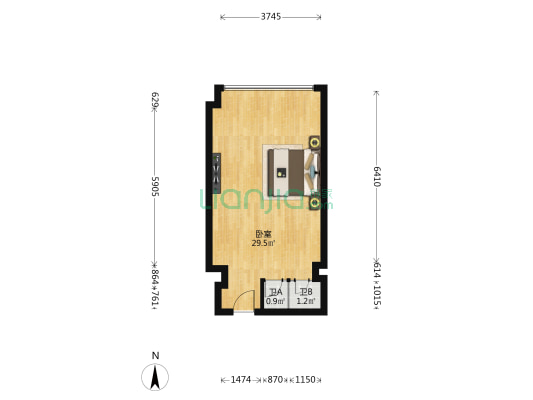 大明宫馆 1室0厅2卫 48平方