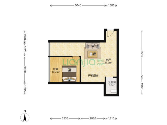 九峰·东方明珠 1室1厅1卫 51平方