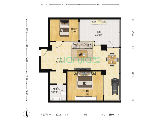 物资局家属院（五泉路/金昌南路） 2室1厅1卫 104平方