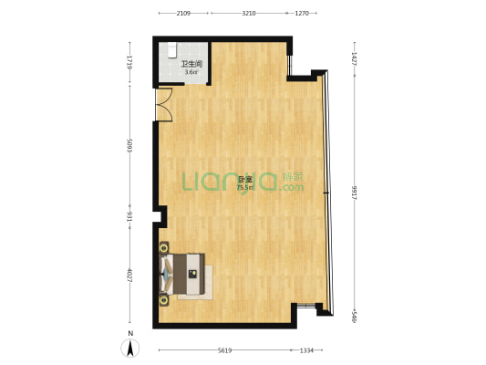 华润悦玺 1室0厅1卫 117平方