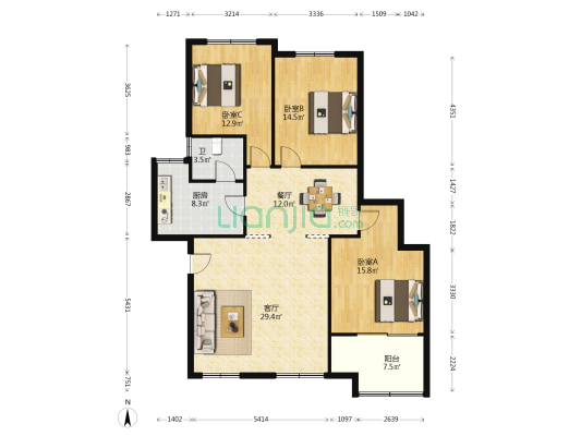 下埔一路10号 3室2厅1卫 114平方