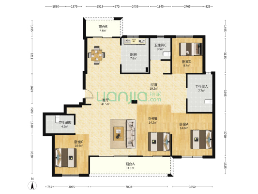 绿城金茂春澜璟园 4室1厅3卫 177平方