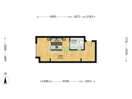 智慧MINI国际 1室0厅1卫 44平方