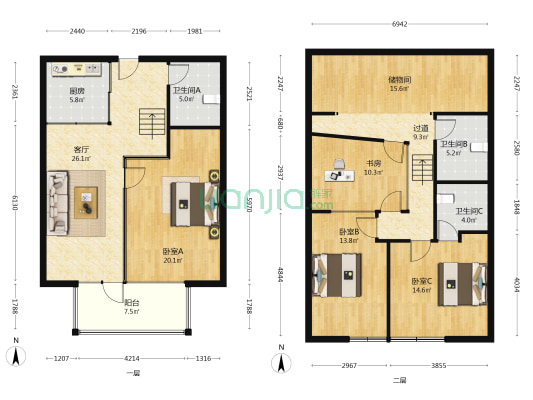 凌云壹街坊 4室1厅3卫 218平方