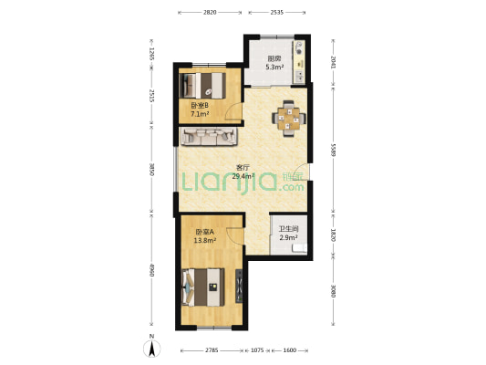 桂林小区 2室1厅1卫 76平方