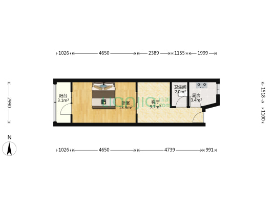 天穆东里 1室1厅1卫 42平方