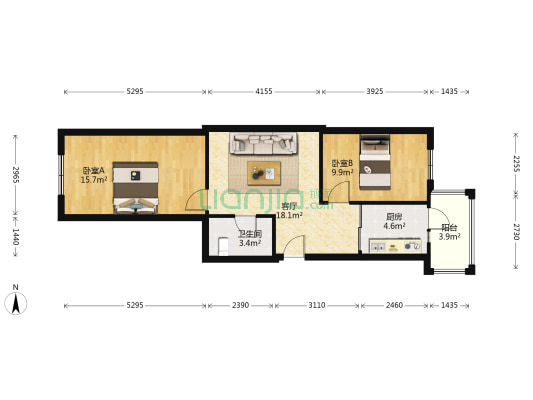 报达文化嘉园第一期 2室1厅1卫 68平方