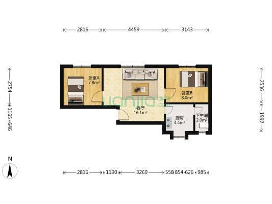 丰盈西里18号 2室1厅1卫 50平方