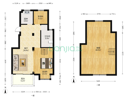 东方豪庭 2室1厅1卫 110平方