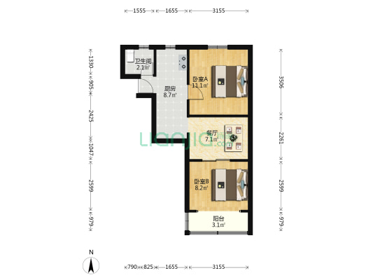 温宿路47弄 2室1厅1卫 49平方