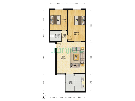 昭华大厦 2室1厅1卫 97平方