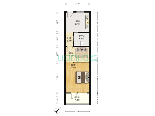 沪工小区 1室1厅1卫 59平方