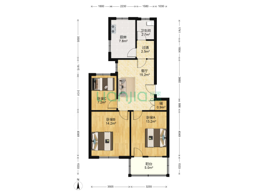 悦达新村一区 3室1厅1卫 80平方