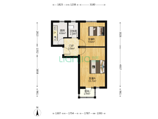 垂杨柳西里 2室0厅1卫 49平方