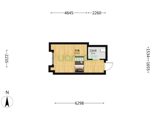 新城国际综合楼 1室0厅1卫 40平方