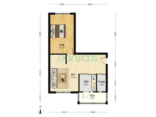 学新二道街 1室1厅1卫 62平方