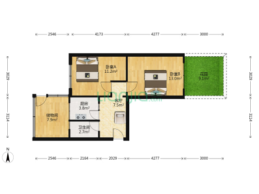 长江南街小区 2室1厅1卫 57平方