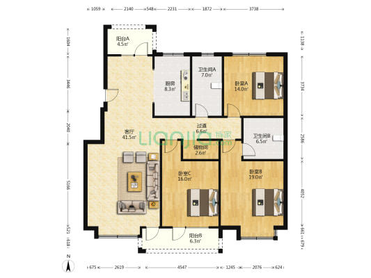 香汕公馆 3室1厅2卫 153平方