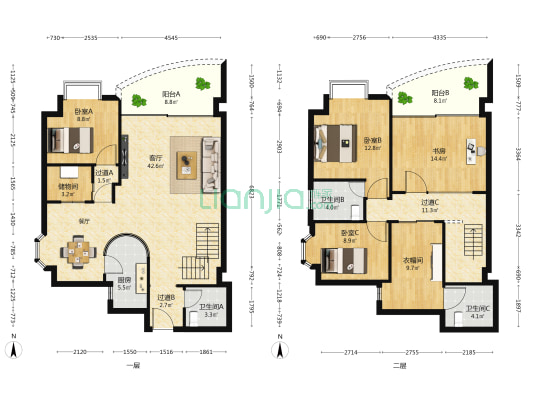 天耀湖畔 4室1厅3卫 186平方