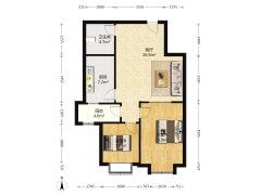 【天保绿城】经典两居室，朝阳户型，交通便利，-涿州天保绿城户型图