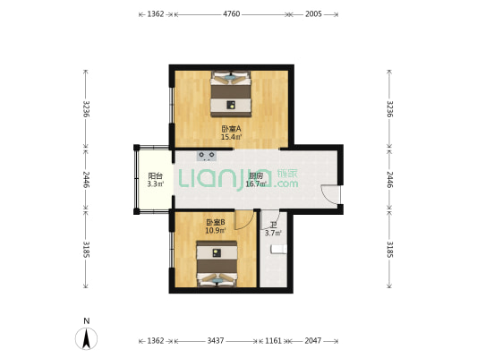 哈南新区 2室0厅1卫 69平方
