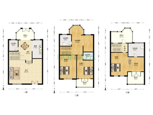 英伦风尚(别墅) 4室2厅4卫 203平方