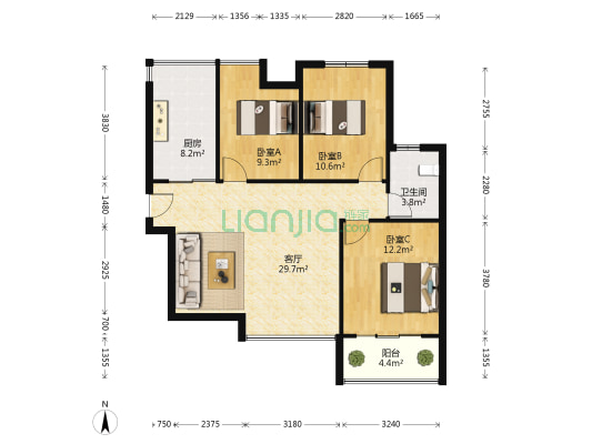 新城印象 3室1厅1卫 94平方