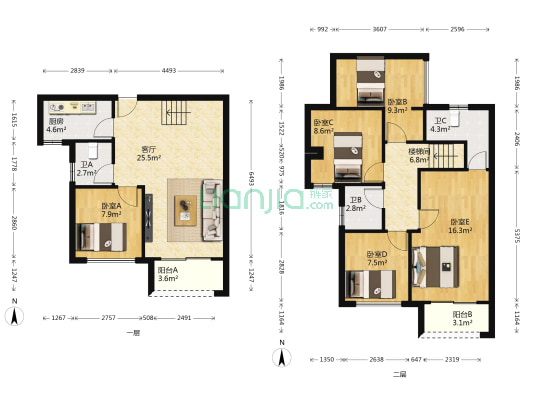 阳光城丽景公馆 5室1厅3卫 114平方