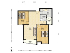 御景园全南两居  精装修 中高好楼层 全天采光-涿州君临天下御景园户型图