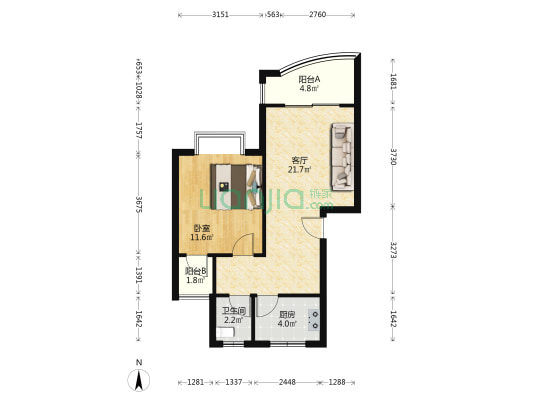 凤祥兴居 1室1厅1卫 58平方